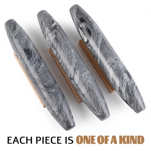 Koville African Natural Grey Marble French Rolling Pin, 12inch Non-Stick Rolling Pin for Baking, Dough Roller for Pasta, Dumpling, Fondant, Pie, Bread, Pizza, Kitchen Baking Tools - color: Shuttle Grey Marble 12 Inch