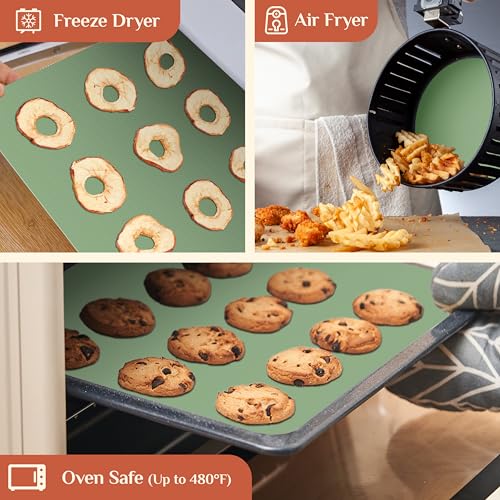 GTJ Silicone Baking Mat Roll, Reusable Baking Sheet Liners, 12 in x 6 ft - color: Matcha Green, size: 72"L x 12"W