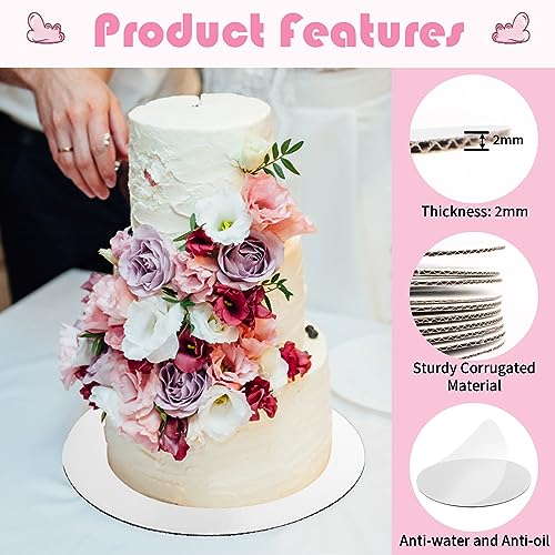 12 Pcs White Cake Boards - 8 inch Round, Food-Graded Cardboard Cake Rounds - style: 12PCS(8 Inches)
