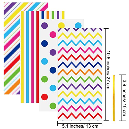 Aneco Rainbow Cellophane Bags 100 Pack 10.6 x 5.1 Inch - color: Rainbow