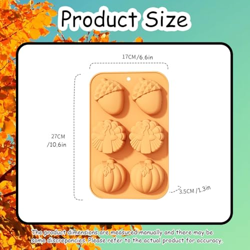 2 Pcs Chocolate Silicone Molds Autumn Hazelnut Pumpkin Chocolate Molds Thanksgiving Turkey Silicone Mold for Home Cake Baking Fondant Clay Soap Ice Cube DIY Decoration - color: Styl 17