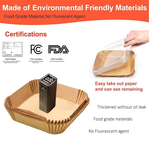 Small Air Fryer Liners, 2 2.1 2.6 3qt Mini Air Fryer Liners - size: 5.5" Square