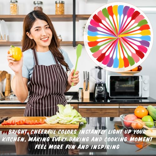 32 Pack Mini Silicone Spatulas Bulk 8.3 Inch Small Silicone Spatula Set Heat Resistant Seamless Flexible Scraper for Baking Cooking Mixing, 8 Colors