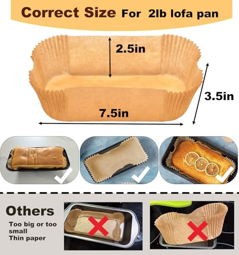 Loaf Liners for Baking, Loaf Liners, Baking Liners - size: 9" x 5" Rectangle 125pcs