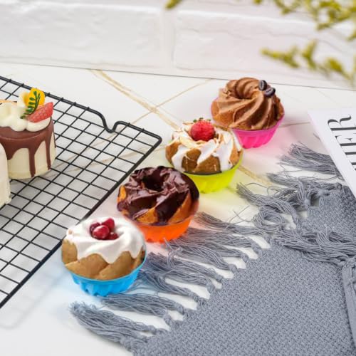 12Pcs Silicone Donut Baking Cups, Pumpkin Shaped Muffin Liners, Reusable Baking Molds