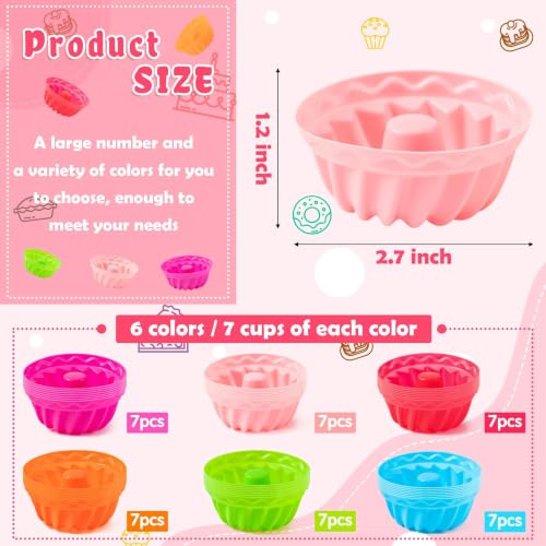 R HORSE 42Pcs Silicone Baking Molds Pumpkin Shapes Baking Cups Non-Stick Donut Wrapper Mold Muffin Liners Washable Reusable Wrappers Holders for Pan Oven Microwave Dishwasher - color: Pumpkin