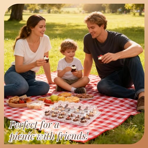15 Pack 24 - Count Mini Cupcake Containers with 360 Liners