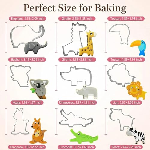 HENGYID Animal Cookie Cutters Set - 9 Pcs Stainless Steel Animal Cookie Cutters for DIY Baking, Cake Decorating, Holiday Celebrations, and Kids' Birthday Parties - Fun Variety Pack (Animal) - color: Animal