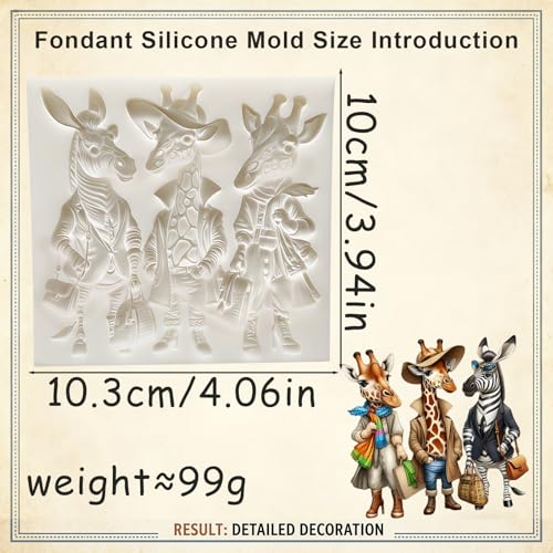 Giraffe Silicone Mold for Fondant Cupcake Toppers Dessert Candy - color: Giraffe Silicone Molds