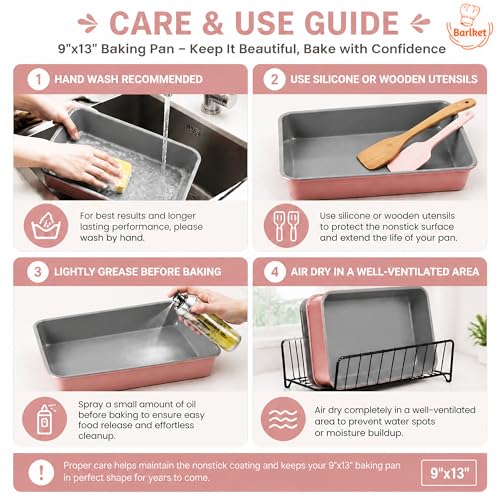 9x13 Cake Baking Pan, Heavy Duty 2.5" Deep Lasagna Pan Nonstick
