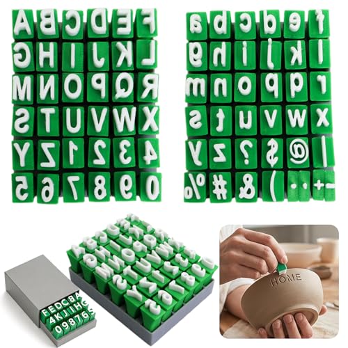 74Pcs Clay Letter Stamps Set, Reusable Polymer Clay Impression Molds