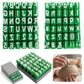 74Pcs Clay Letter Stamps Set, Reusable Polymer Clay Impression Molds