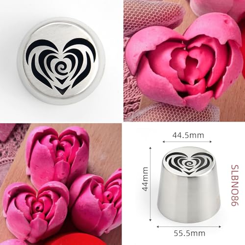 5 Pieces Stainless Steel XXL Russian Icing Nozzle Kit with 1 Ruffle Tip - color: SILVER SET13