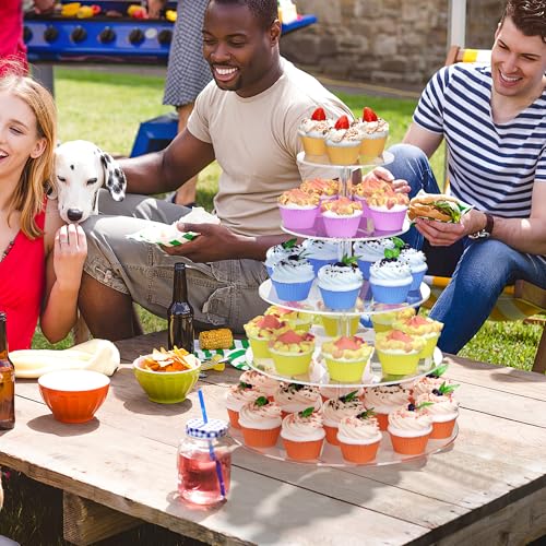 5 Tier Round Cupcake Stand for 50 Cupcakes Acrylic Cupcake Tower