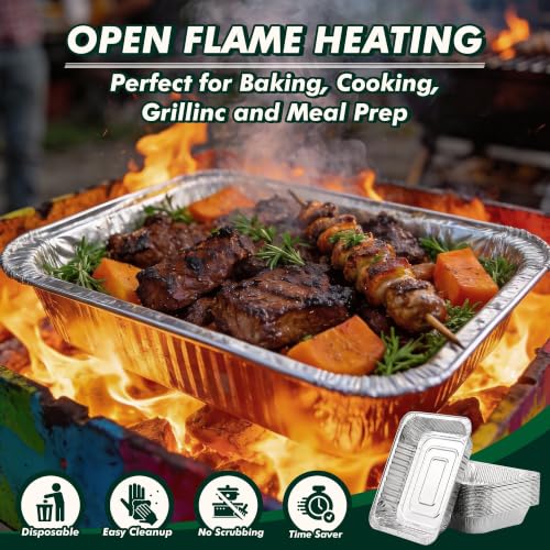 9x13 Aluminum Foil Pans 30 Pack, Disposable Baking Pan for Roasting - size: 30 Pack