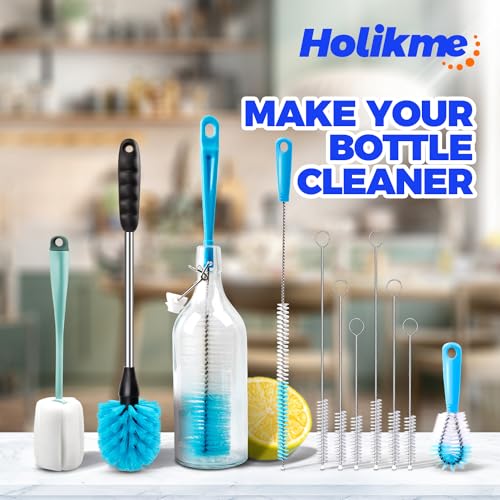 Holikme Bottle Brush Tube Cleaning Lab Set with Long Handle,Green - color: Green