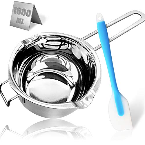 1QT Double Boiler Chocolate/Wax/Candy Melting Pot with Silicone Spatula - size: 1000ML