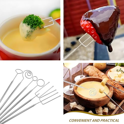 6 PCS Chocolate Dipping Tools Stainless Steel Candy Dipping Tools Set Candy Making Tools with Spoon Hole for Candy Making Truffle Chocolate and Cake Decoration Machine Washable (6)
