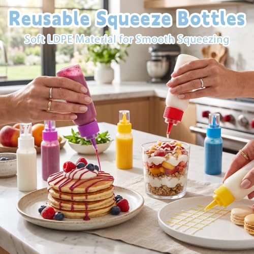 10Pcs Icing Squeeze Bottles 30ml 60ml for Cake Decorating Baking