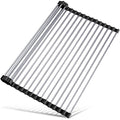 Tomorotec Roll Up Dish Drying Rack Over Sink, 304 Steel, 17.7x12.5, Black - color: Black, size: 17.7 x 12.5 in