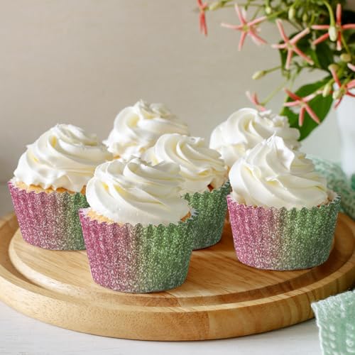 Vesici 300 Count Pink and Green Cupcake Liners Witch Princess Party Decor - style: Witch and Princess