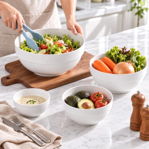 DOWAN Serving Bowls, Nesting Mixing Bowl Set (64/42/28/12 OZ) - size: 64/42/22/12 OZ