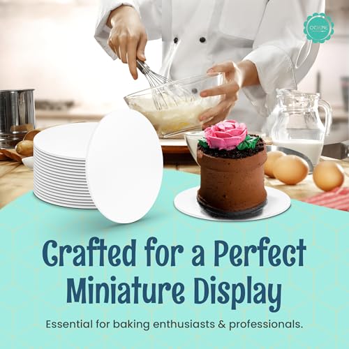 O'CREME Mini Cake Boards 4 Inch Round White Foil Grease-Proof 100 - color: White, size: 4 Inch