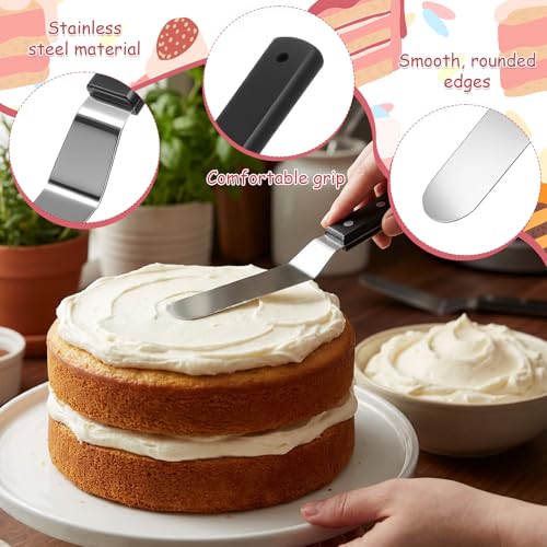 6" Cake Spatulas, Offset Spatula Stainless Steel Angled Icing Spatula