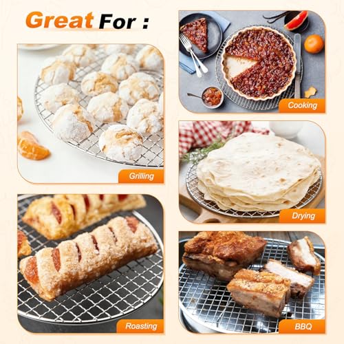 M METERXITY 1-Set Cooling Racks 9.4" Round 201 Stainless Steel, Silver - size: 9.4 Inch