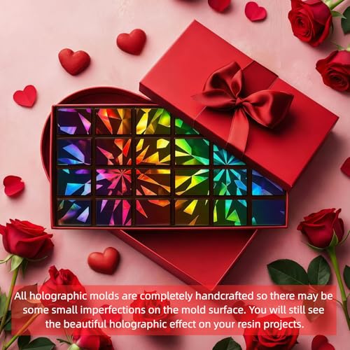 Ziliny Christmas Candy Molds Holographic Chocolate Mold Silicone, Diamond - color: Geometry