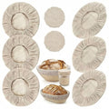 8 PCS Bread Proofing Basket Cloth Liner (3 Round & 3 Oval) & 2 Sourdough Starter Jar Covers, 10 Inch Banneton Basket Cover for Sourdough Baking, Reusable Dough Bowl Liner (Combo) - color: 3 Round +3 Oval + 2 Jar Covers
