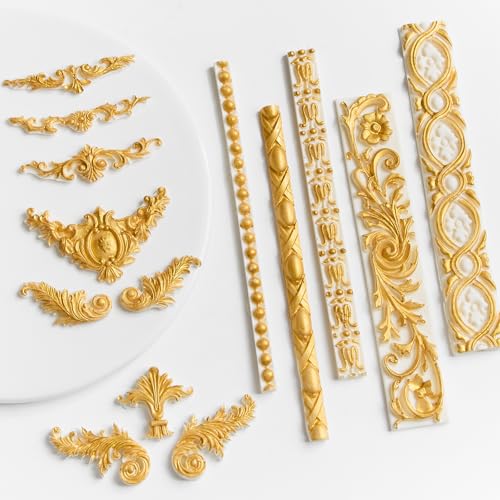 JOERSH Baroque Silicone Fondant Molds, 3Pcs - style: Baroque