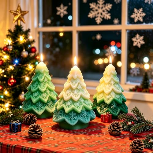 4.2 Inches Christmas Candle Molds, Christmas Tree Silicone Molds - color: 1 Pcs Christmas Tree Silicone Molds