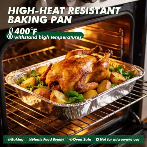9x13 Aluminum Foil Pans 30 Pack, Disposable Baking Pan for Roasting - size: 30 Pack