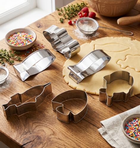 6pcs Fish Cookie Cutter, Stainless Steel Fish Cookie Mold for Baking