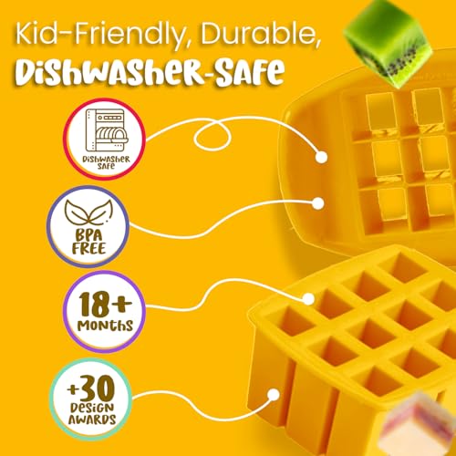 FunBites Yellow Squares Sandwich Cutters For Kids Lunch Toddler Bite Size - color: Yellow Squares