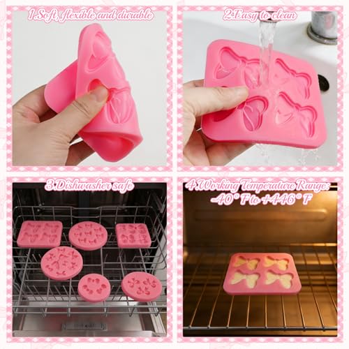Bow Fondant Molds, 6 Pcs Bowknot Silicone Mold - color: Bow