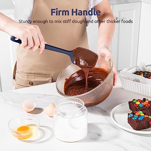 U-Taste Silicone Spoon Spatula Set of 3, 480°F High Temp, Midnight Blue - color: Midnight Blue