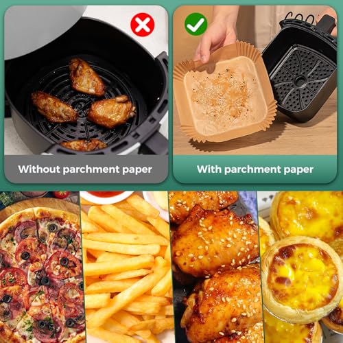 125PCS 4.7 Inch Square Air Fryer Liners Disposable for 1-2 QT - size: 4.7"Square