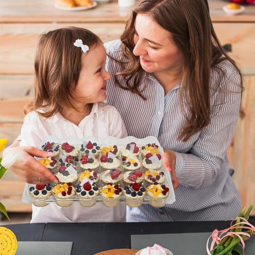 WIKDAY Plastic Cupcake Containers, 24 Count x 10 Sets