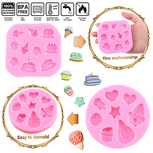 Mujiang Ice Cream Cones Silicone Mold Donut Fondant Molds Set Of 4 - color: Style B