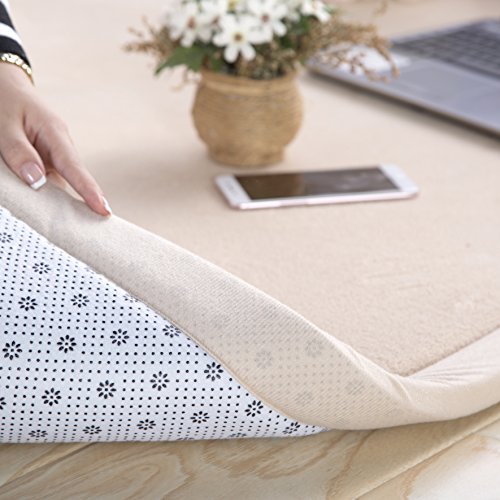 V-mix Children's Play Mat - Handmade Weaving Plush Foam Rug for Baby, Toddler & Children's Play Blanket, Yoga & Exercise Mat - Cushy, Soft & Thick Hypoallergenic, Non-Toxic, Reversible - color: Yellow, size: 4'11" x 6'7" (Rectangular)