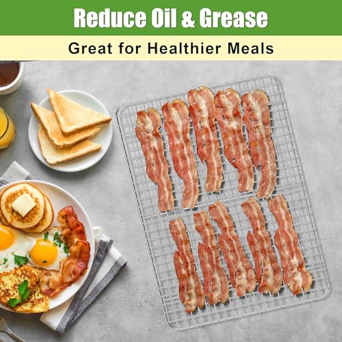 Homikit Stainless Steel Large Cooling Racks Set, 15.3x11.3 Inch, Rust Free - size: 15.3" x 11.3"
