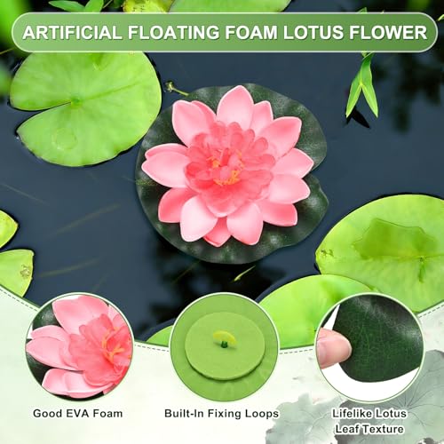 M METERXITY 1-Set Artificial Floating Lotus Flower 4 Inch, Dark Red - color: Dark Red, size: 3.9 Inch