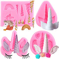Mujiang Unicorns Silicone Mold Unicorns Ears Horn Fondant Molds Set Of 4