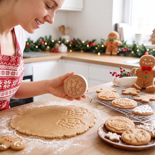 3 Set Christmas Cookie Stamps, 2.5" Springerle Molds for Baking - style: Christmas