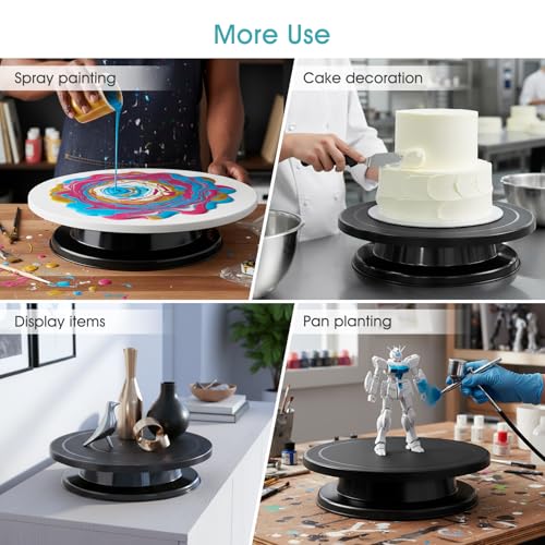11 Inch Cake Stand, Rotating Cake Turntable for Decorating, Display & Baking, Smooth Revolving Spinner Stand