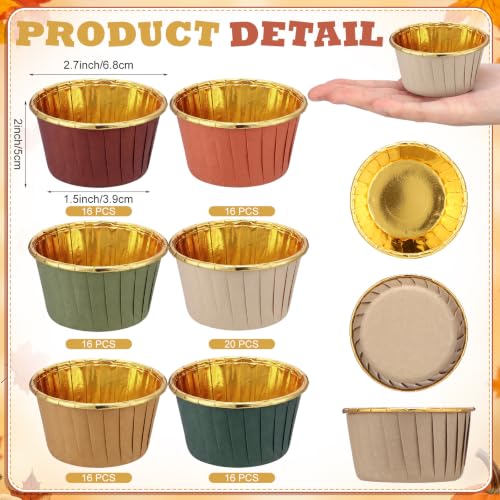 Geiserailie 100 Pcs Autumn Cupcake Liners Fall Foil Wrappers - color: Neatural, style: Classic