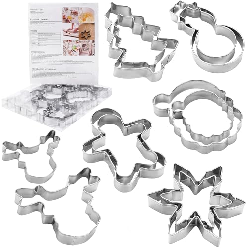 MrCookie 4" Large Christmas Cookie Cutters Set,Thickened Stainless Steel - color: Large Christmas A