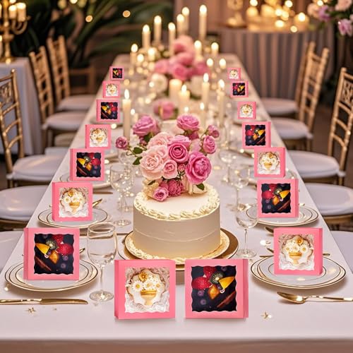 80Pack 4x4x2 Inches Bakery Boxes w/Window Party Wedding Favor - color: Pink